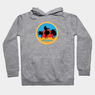 Hula Girl Dancing the Hula with Sunset Color Wht Hoodie